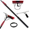 JYVDGGKKW Water Fed Pole Kit, Window Cleaning Pole Kit, Water Fed Window Cleaning Pole 12-39FT Telescopic Window Cleaning Kit with Bendable Head, Squeegee Shower Cleaner for High Window(18FT view 1