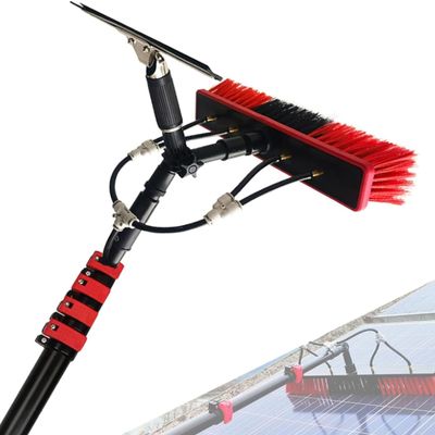 JYVDGGKKW Water Fed Pole Kit, Water Fed Pole Kit Professional, Solar Panel Window Cleaner with Squeegee & Telescopic Brush for Truck Caravan, Window Glass Cleaning Kit, Washer Spray Washing