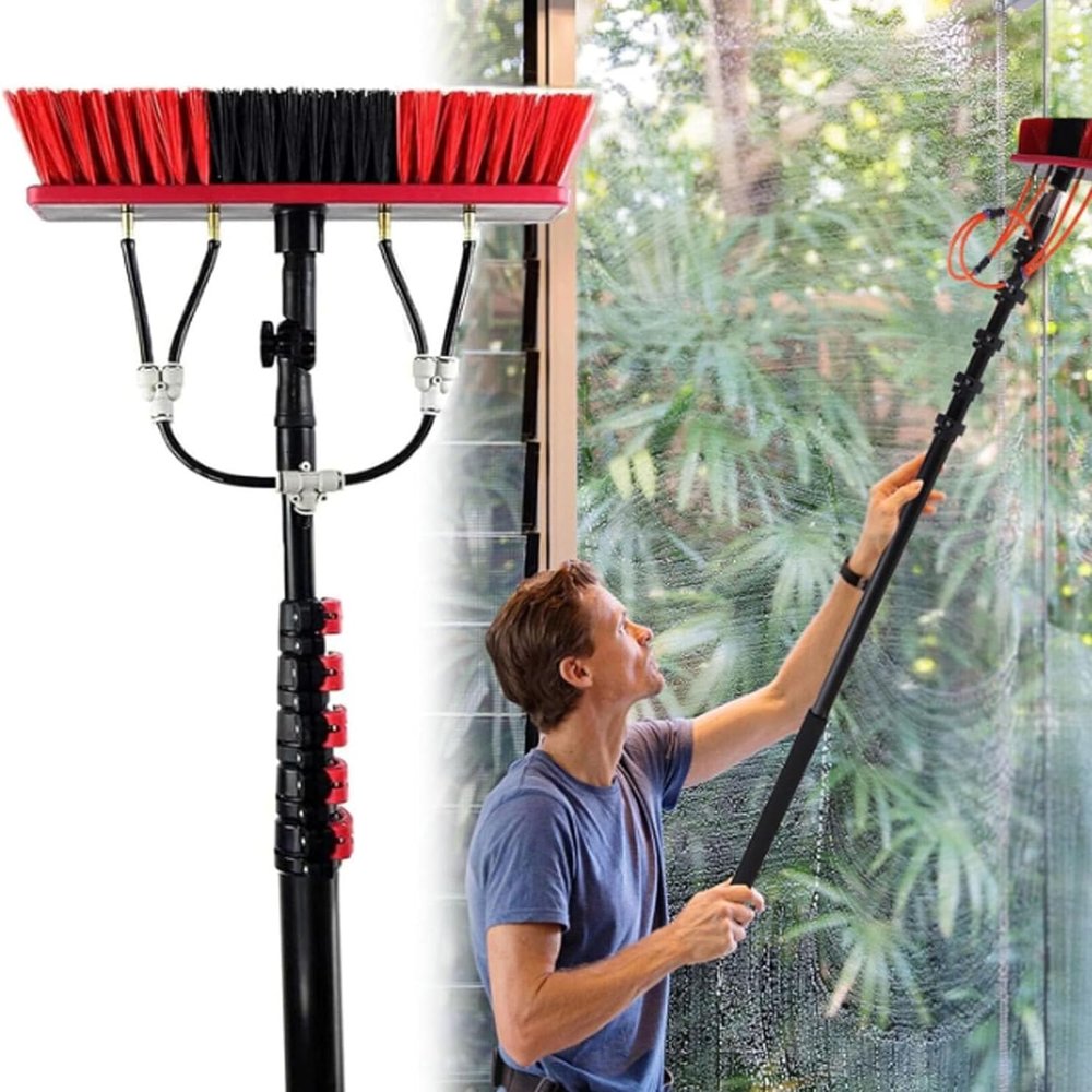 JYVDGGKKW Water Fed Pole Kit, Water Fed Pole Kit Window Cleaning Pole 12-36ft Water Fed Telescopic Brush/Extendable Cleaner Conservatory Roof Suitable for Photovoltaic Panel Cleaning Trucks(
