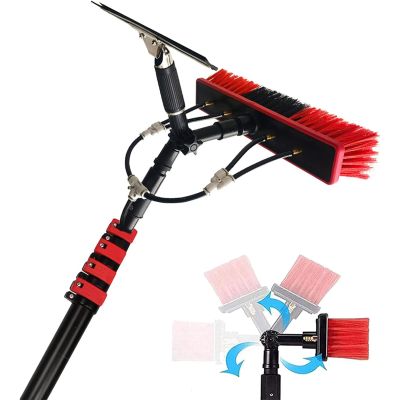 JYVDGGKKW Cleaning Kit Telescopic BrushWater Fed Pole Brush Kit, Solar Panel Window Cleaner Cleaning Brush & Pole Kit Extendable Outdoor Window Cleaner W/Hose Squeegee,for Conservatory Roof,