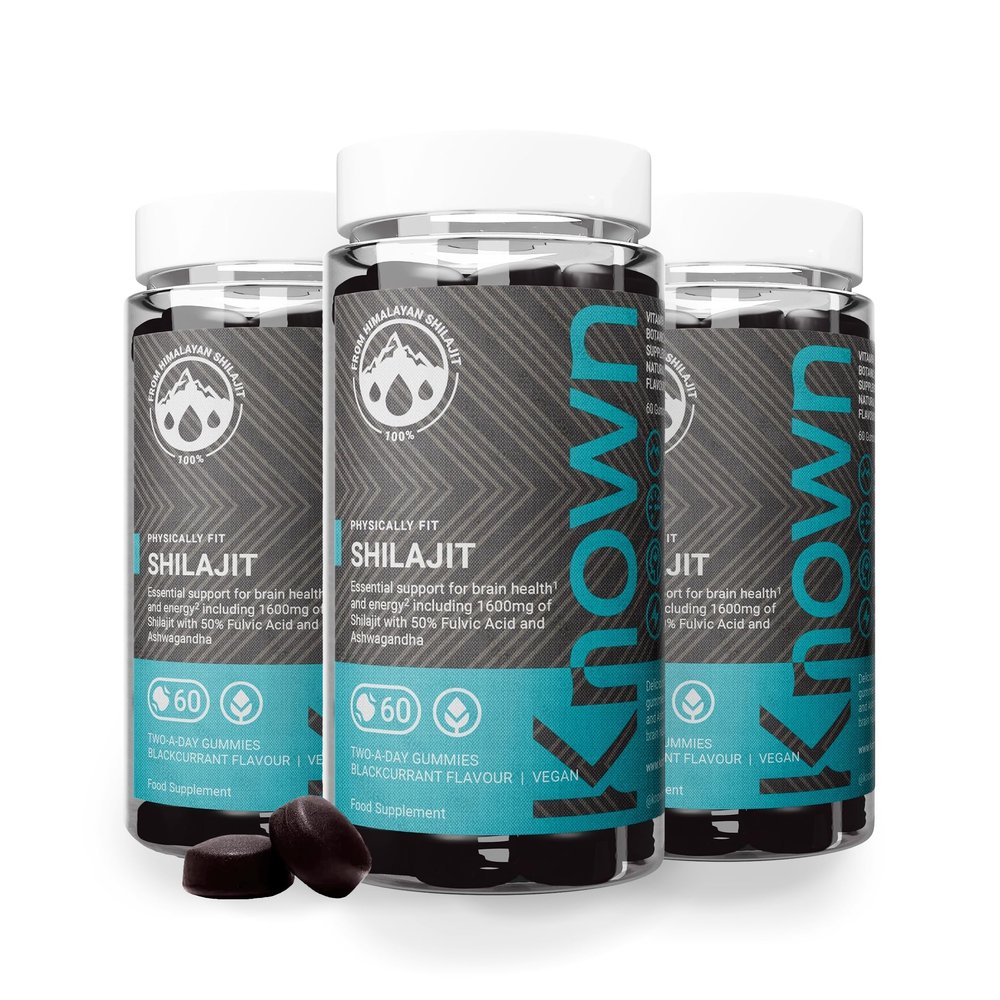 Known 1600mg Shilajit Gummies with Ashwagandha  Blackcurrant Flavour  Vegan Gummy Supplement  50% Fulvic Acid with Vitamin B12 & Zinc  Energy & Metabolism  3 Month Supply  for Men & Women