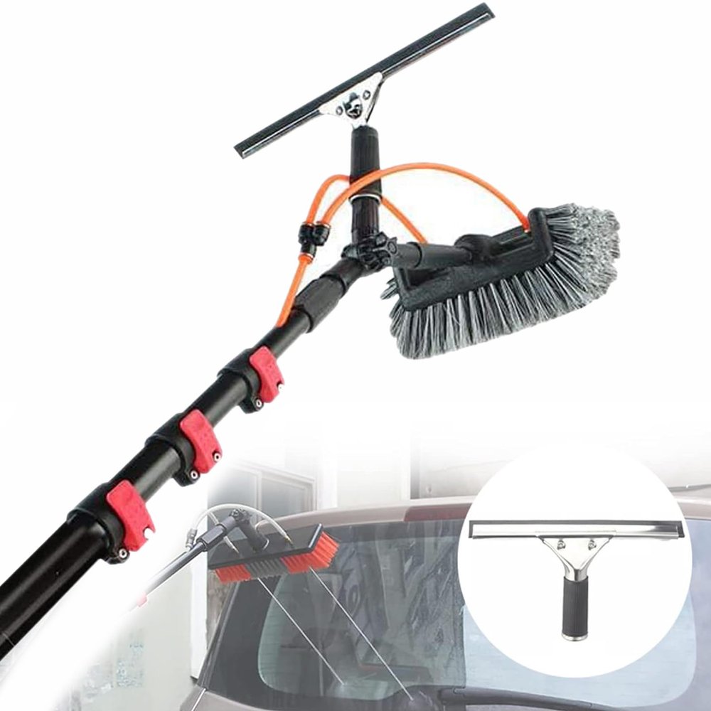 JYVDGGKKW Cleaning Kit Telescopic BrushCleaning Brush Adjustable Solar Panel Cleaning Brush And Pole, Window Cleaner Brush & Water Fed Pole Kit, Solar Panel Cleaning Window Washing Equip