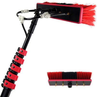 JYVDGGKKW Water Fed Pole Kit, Water Fed Pole Kit 12-39ft Length Window Cleaning Poles, 180 Rotatable Brush Head Outdoor Window Cleaner Extendable Telescopic Pole Water Fed Brush for Solar P