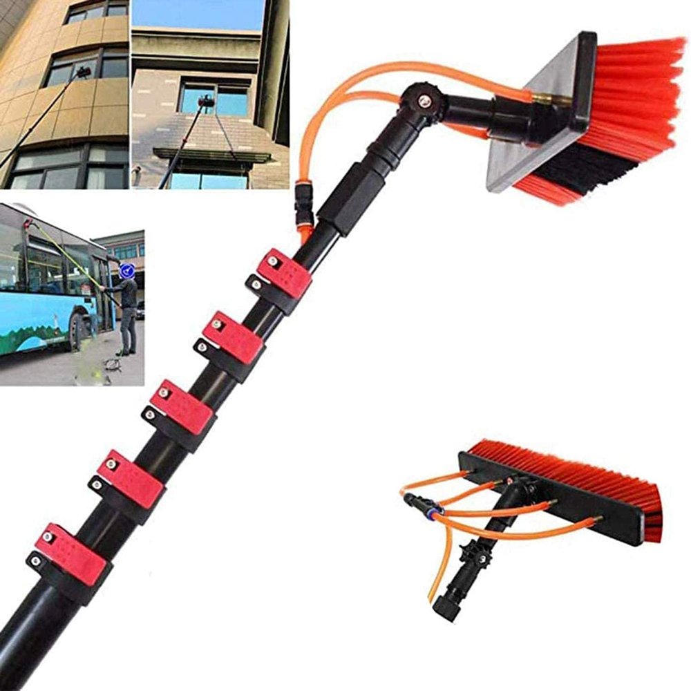 JYVDGGKKW Telescopic Water Fed Pole Kit for Window Cleaning 3.6 11M Extendable Brush for Photovoltaic Panel Cleaning and Outdoor Window Cleaning Trucks