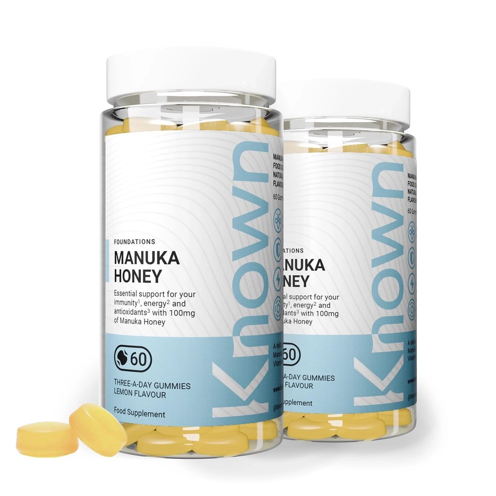 Known Manuka Honey Gummies - 100mg Manuka Honey with Vitamin C, D3 & Zinc - Immune Support - Natural Lemon Flavour - 60 Gummies, 2 Months Supply