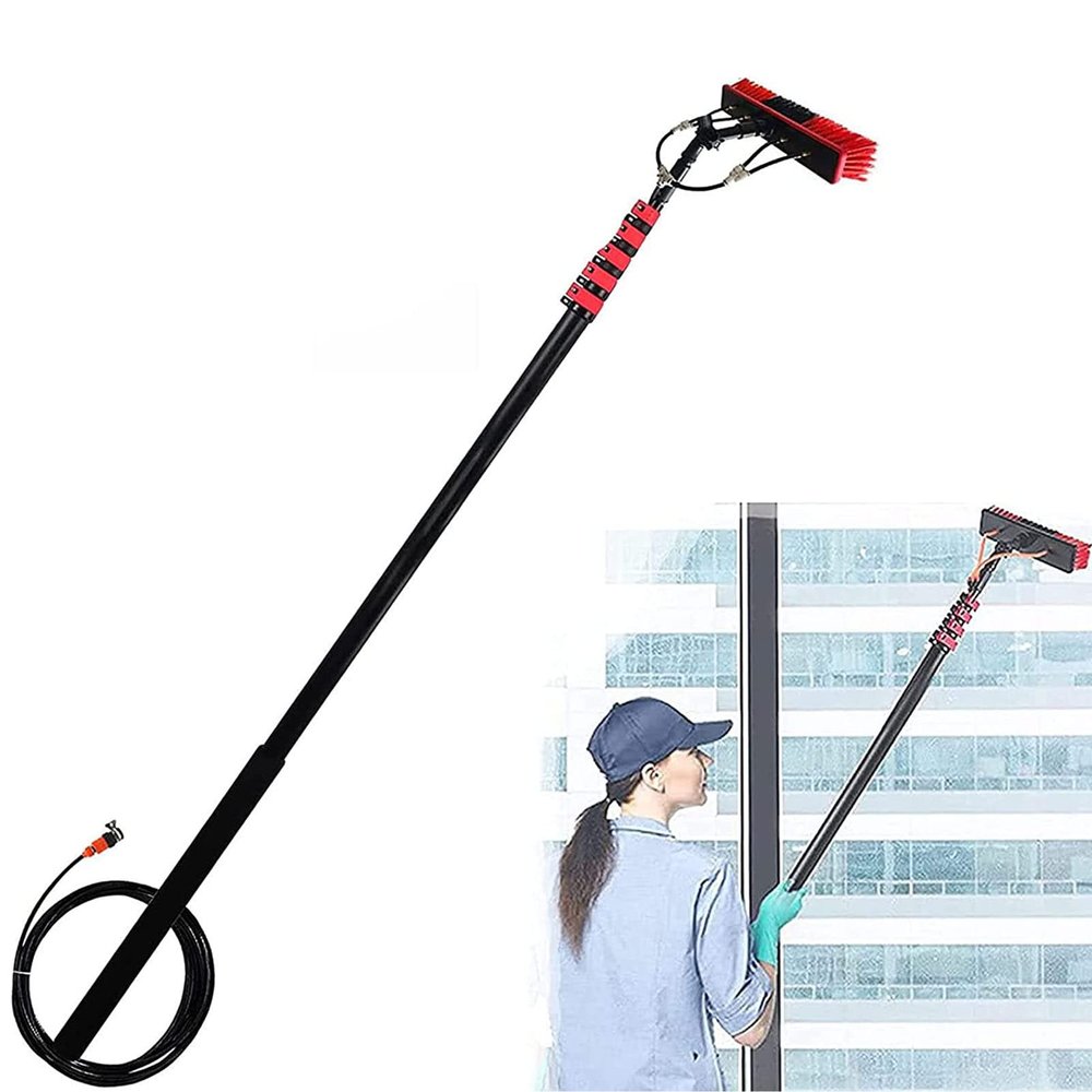 JYVDGGKKW Solar Panel Cleaning Tool Equipment, Window Cleaning Pole Photovoltaic Water Fed Telescopic Brush Extendable Cleaner Conservatory Roof (55cmbrush 18FT/5.4M)