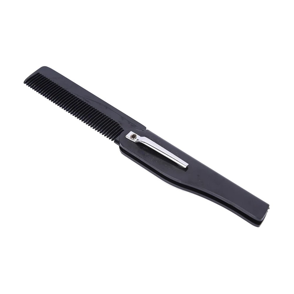 Comb 2 Pcs Foldable Hair Comb Pocket Clip Hair Moustache Beard Comb Hair Styling Tool Hairdressing Comb(Type 1)