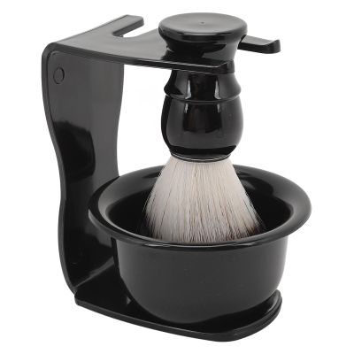 3 in 1 Shaving Set Men Hair Shave Brush Bowl Stand, Easy To Clean and Convenient for Home Travel, Simple Yet Classy Style