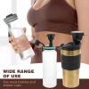 2 PCS Protein Powder Container, Black Protein Powder Container to Go Water Bottle Funnel Portable Protein Powder Travel Container for Powder Mixes with Carabiner Pre Workout/Gym Supplement (50ml) view 2