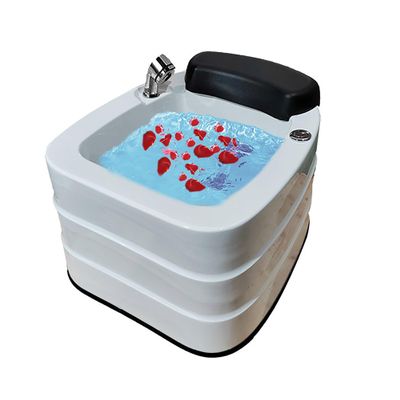Acrylic Massage Footbath Foot Spa Pedicure Bowl with Pedicure Black PU Foot Pillow Massage Foot with Hot and Cold Water Pedicure Sink for Home Foot Bath for Washing Salon Pedicure Chair