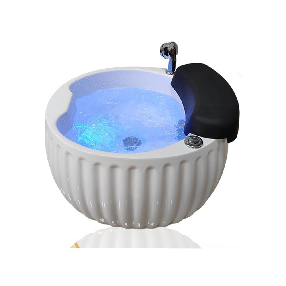 Acrylic Footbath Spa Foot Bath Pedicure with Heat and Massage Colorful Lamp Footbath Used in Beauty Salons and Nail Salons Round Footbath (Color : without water pump)