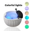 Acrylic Footbath Spa Foot Bath Pedicure with Heat and Massage Colorful Lamp Footbath Used in Beauty Salons and Nail Salons Round Footbath (Color : without water pump) view 3
