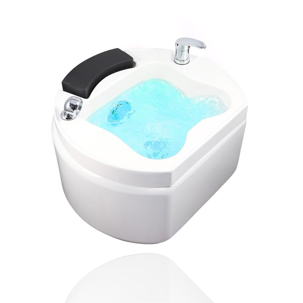 Acrylic Massage Footbath Pedicure Foot Spa with Pedicure Foot Rest with Pedicure Foot Rest Feet Spa Tub Colorful Lamp Foot Baths & Spas Pedicure Spa with Heat (Size : with Water Pump)