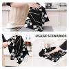 (Black White Formula Checkered Flags Pattern) Kitchen Towels,Absorbent Dish Towels for Kitchen,Soft Dish Cloth for Home,Multi-Purpose Dishcloths for Household Cleaning and Drying,16 X 26 view 4
