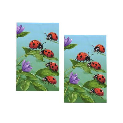 (Ladybug and Green Leaves) Kitchen Towels,Absorbent Dish Towels for Kitchen,Soft Dish Cloth for Home,Multi-Purpose Dishcloths for Household Cleaning and Drying,16 X 26