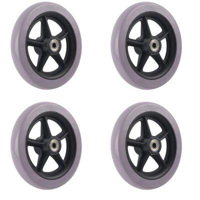 4Pcs 6 Inch Wheelchair Front Wheels Anti Slip Rubber Wheel Walker Wheels Wheel Replacement for Wheelchairs