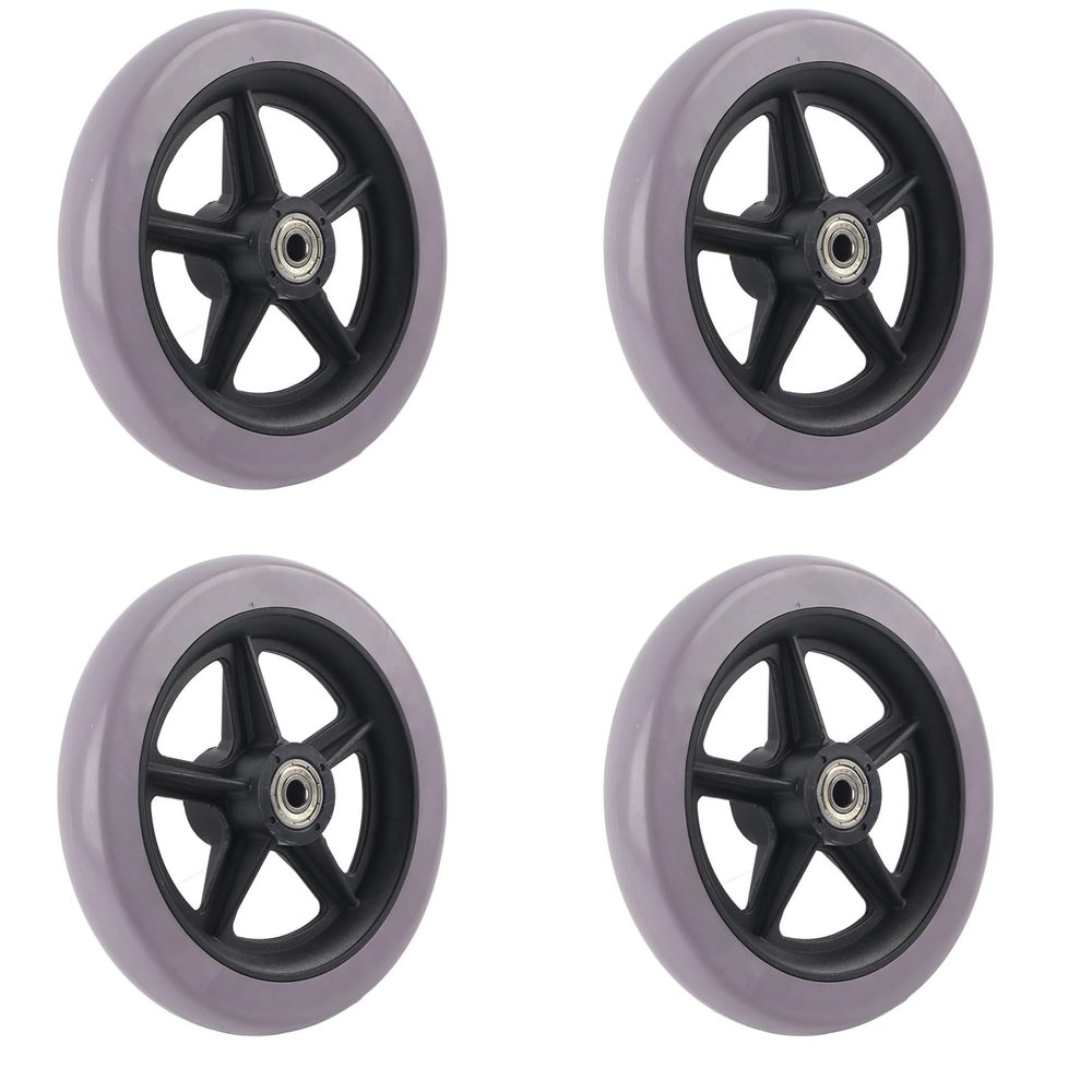 4Pcs 6 Inch Wheelchair Front Wheels Anti Slip Rubber Wheel Walker Wheels Wheel Replacement for Wheelchairs