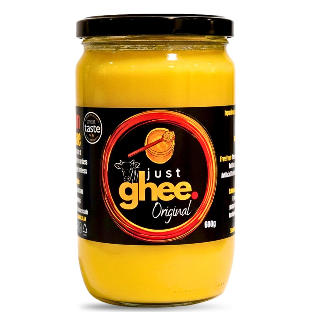 Just Ghee Original Grass Fed Ghee 600g | Great Taste Award Winner 2025 | Pure Clarified Butter | British Cow Ghee | High Smoke Point Cooking Ghee | Handmade in UK