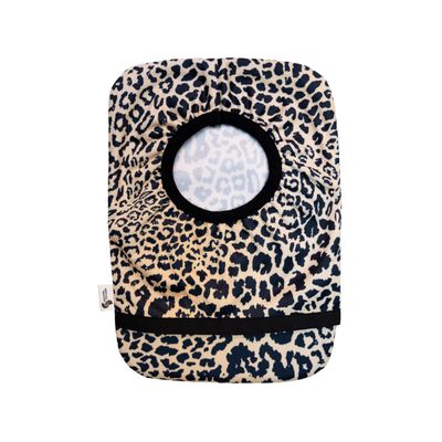 Spoonie Threads Leopard Elastic Ostomy Bag Cover | Fashionable & Adjustable Colostomy Stoma Ileostomy Pouches | Leopard, 5x8 (Small Opening)