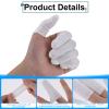 100Pcs Cotton Finger Cots, White Finger Toe Sleeves Cloth Finger Covers Fingertips Protective Cushion Comfortable and Breathable Thumb Protector for Men Women view 3
