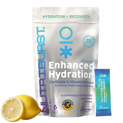 Nutriburst - Recovery Electrolytes + 11 Vitamins & Minerals  Support Energy Levels  Performance  Recovery - Suitable for Vegans - 6 Pack: Lemon - Enhanced Hydration
