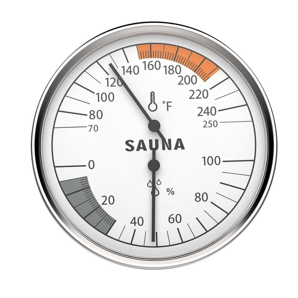 Huudngeje Sauna Thermometer 2-in-1 Fahrenheit Thermometer Hygrometer for Sauna Room, Indoor Humidity Temperature Monitor