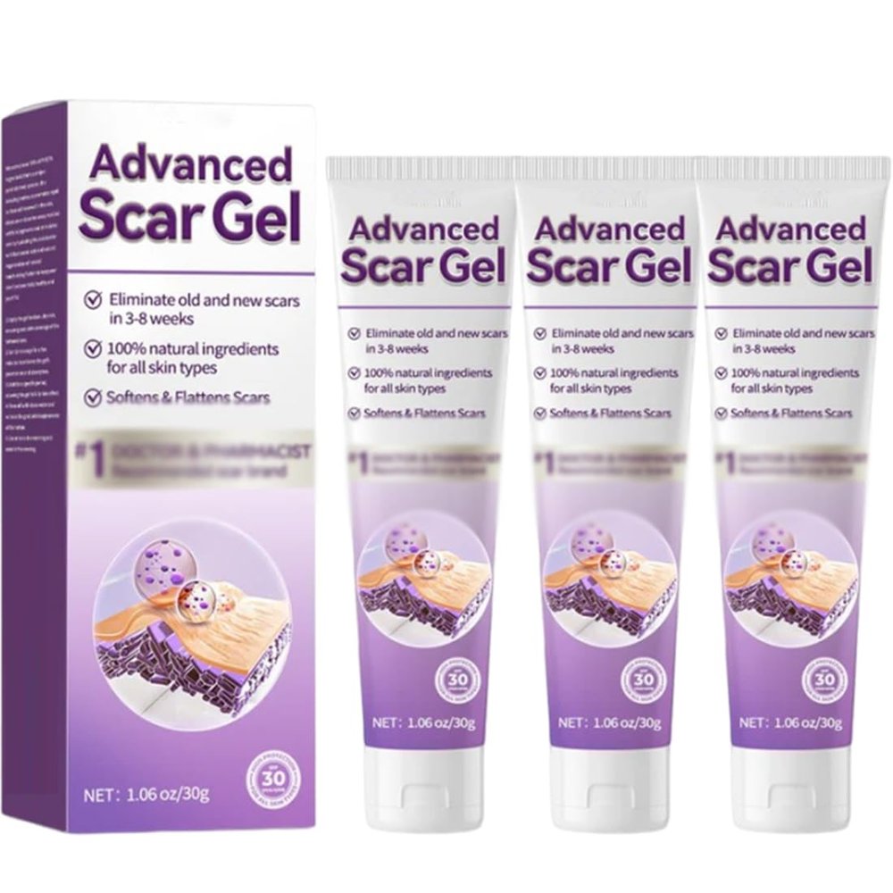 Advanced Scar Gel, Bump Removal, Scar Cream, Scar Removal Cream, Removal Cream, Bump Treatment, Scar Cream For Surgical Scars (3PCS)