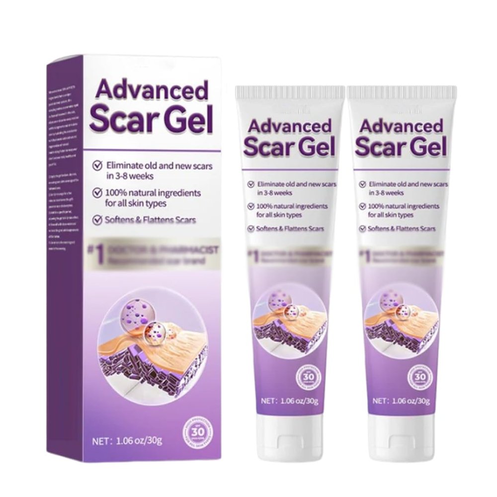 Advanced Scar Gel, Bump Removal, Scar Cream, Scar Removal Cream, Removal Cream, Bump Treatment, Scar Cream For Surgical Scars (2PCS)