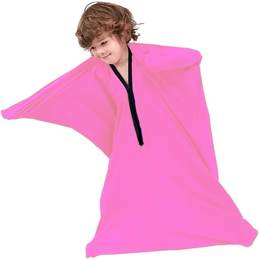 Body Sock Sensory Kids Adults, 65"x29" Full Body Wrap Sensory Sock, Stretchy Body Sock to Relieve Stress, Self-Claming, Relaxing for ADHD Autism Children Adult(Rosa,S)