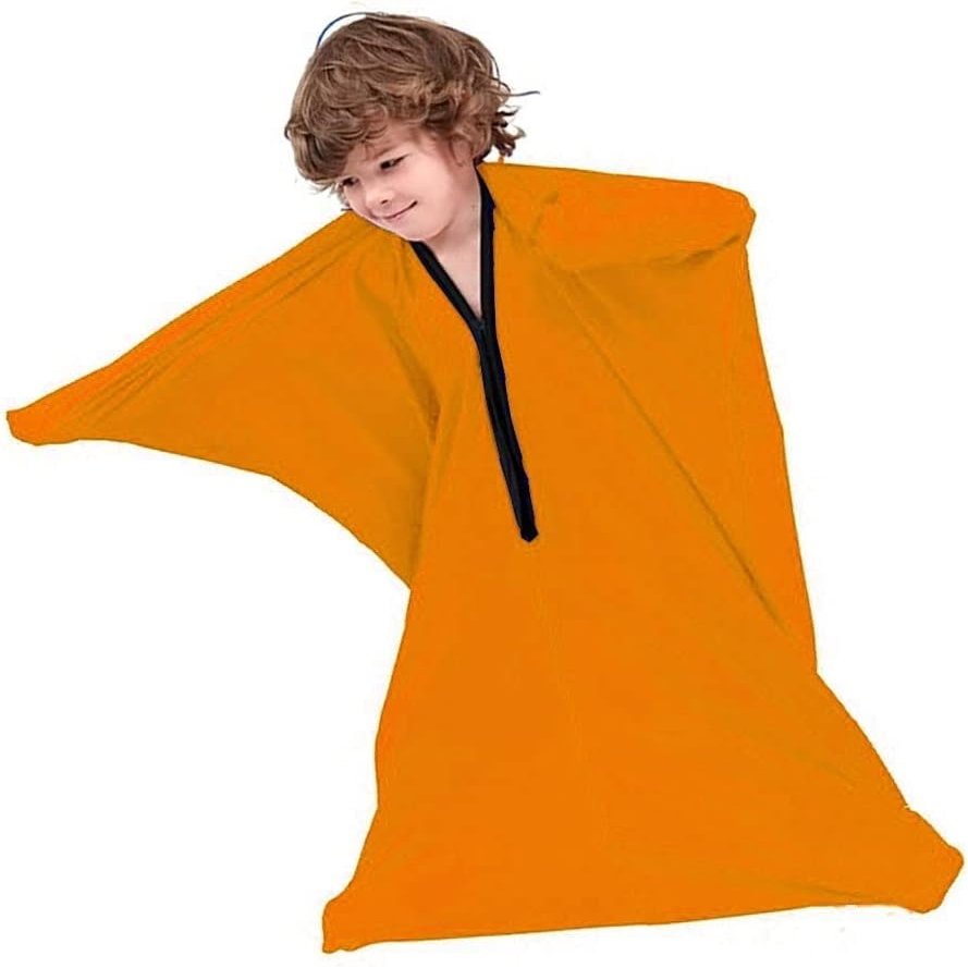 BANTASE Stretchy Body Socks Full-Body Wrap To Relieve Stress, Hyposensitivity Great For Boys, Girls With Autism, Anxiety Large(Orange,S)