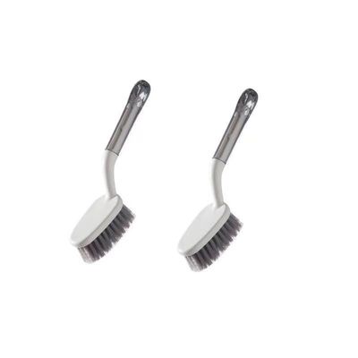 Brush for Cleaning Scrubbing Heavy Duty Stiff Nylon Bristles Cleaning Brush Multi-Purpose (white-26cm-2pcs)