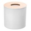 Round Tissue Box with Bamboo Lid Decorative Waterproof Toilet Paper Roll Cover for Bedroom, Dinner Table, Office,Kitchen Bathroom Tissue Box Cover, Toilet Paper Roll Cover, Round Tissue Box view 2