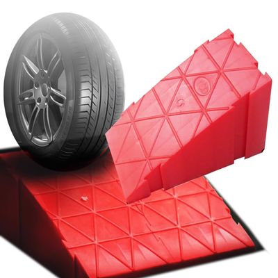 JYHHGDS Non-Slip Driveway Ramp, 7inch Rise Threshold Ramp, Portable Plastic Wheelchair Ramp, Lightweight Curb Ramp With Bolts, For Step, Scooter, Bike, Vehicles(12x25x16cm/4.7x9.8x6.3in)