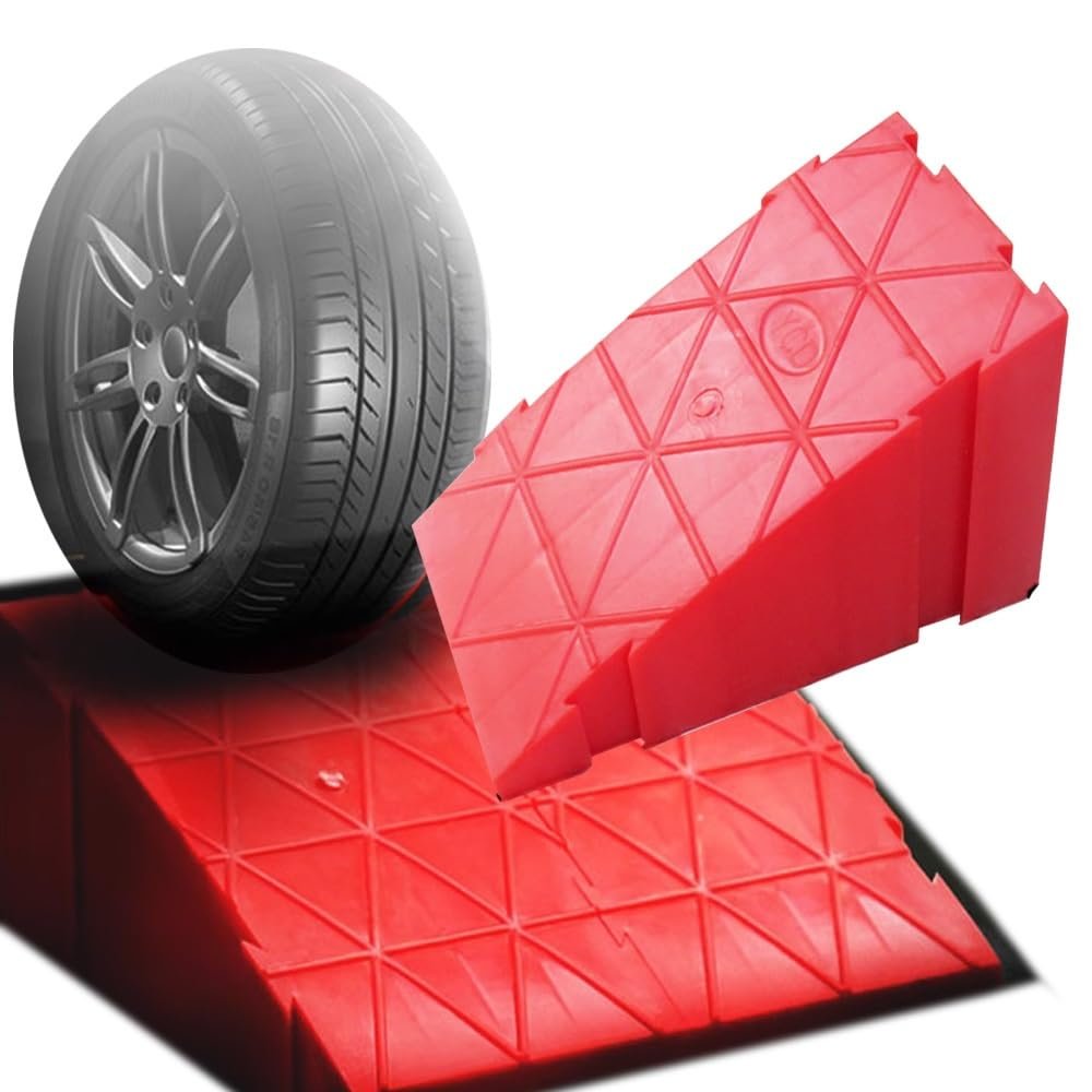 JYHHGDS Non-Slip Driveway Ramp, 7inch Rise Threshold Ramp, Portable Plastic Wheelchair Ramp, Lightweight Curb Ramp With Bolts, For Step, Scooter, Bike, Vehicles(12x25x16cm/4.7x9.8x6.3in)