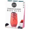 Bubble Tea Kit | Strawberry Powder, Blueberry Popping Boba and Paper Straw | Makes 1 Milky Bubble Tea | Vegan | by THE TEASHED view 1