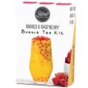 Product Image Bubble Tea Kit | Mango Powder, Raspberry Popping Boba and Paper Straw | Makes 1 Milky Bubble Tea | Vegan | by THE TEASHED view 1