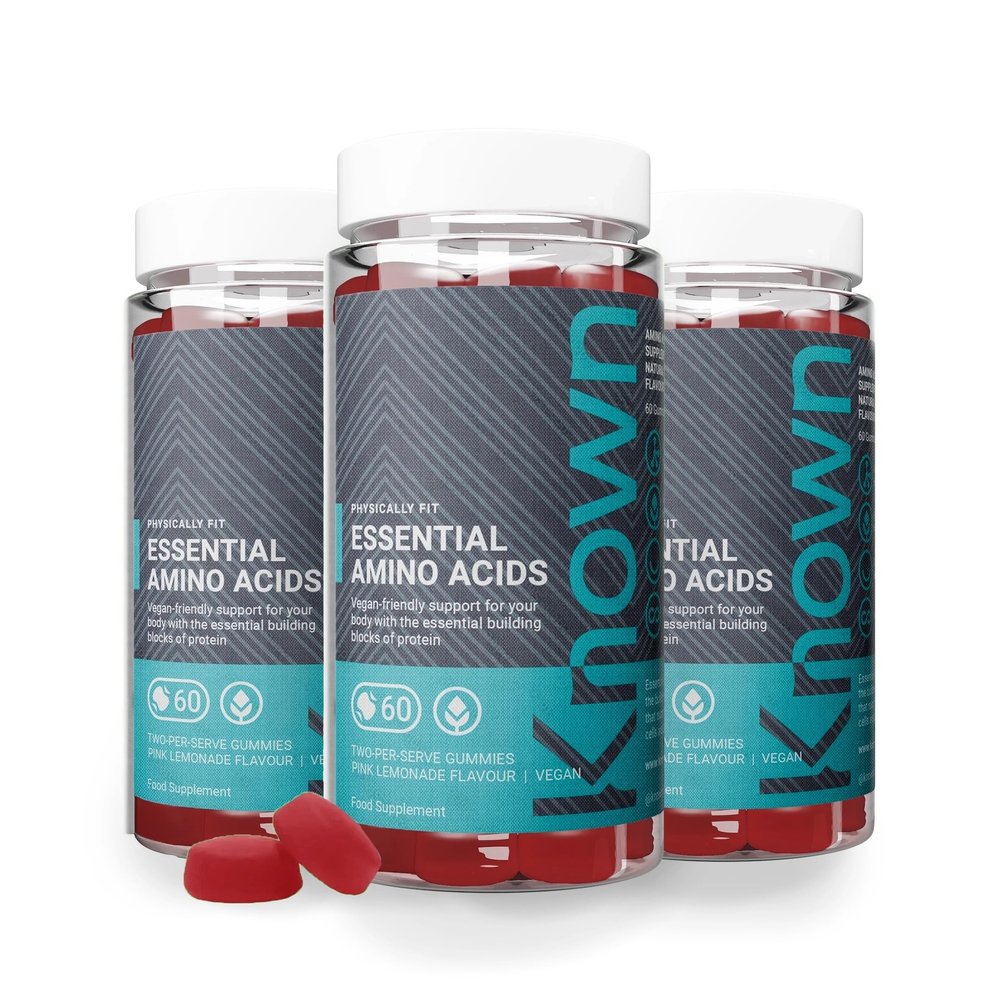 Known Essential Amino Acids Gummies  Pink Lemonade Flavour  Vegan Gummy Supplement with 200mg Amino Acids  Muscle Health & Recovery  3 Month Supply  for Men & Women