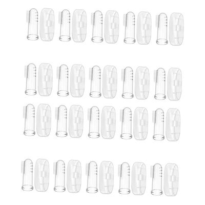 KOMBIUDA 20sets Silicone Boy Girl Finger Toothbrush Storage Cases Teeth Cleaning Tool for Oral Care for Daily Use