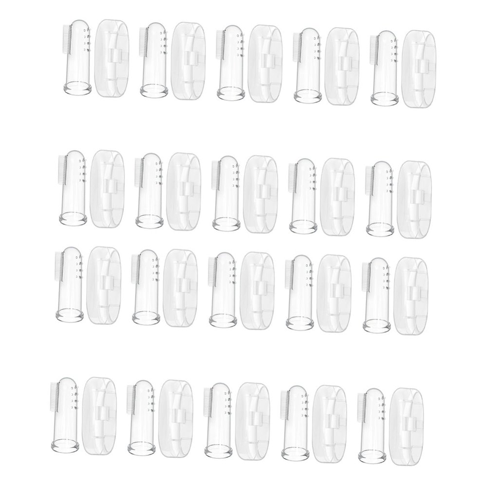 KOMBIUDA 20sets Silicone Boy Girl Finger Toothbrush Storage Cases Teeth Cleaning Tool for Oral Care for Daily Use