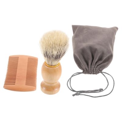 Beaupretty Wooden Beard Comb Pocket Comb Mustache Beard for Men Portable Shaving Brush