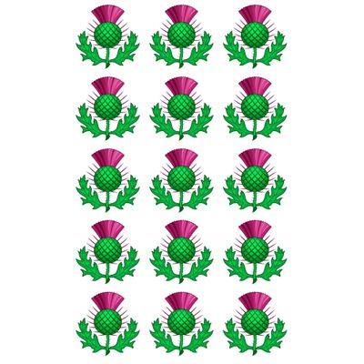 15 x Scottish Thistle Edible Wafer or Icing Cupcake Toppers St Andrew's Day Party Cake Decorations Perfect For Brownies Cookies Muffins & More! (Premium Icing Sheet)
