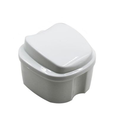 KOMBIUDA Denture Storage Box Case Filter Mesh Lid for Keeping Dentures Clean Overnight Travel Plastic Design for Easy Maintenance