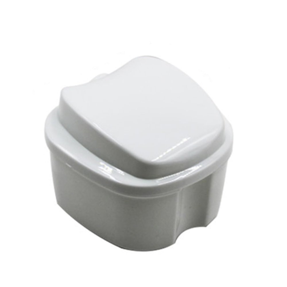 KOMBIUDA Denture Storage Box Case Filter Mesh Lid for Keeping Dentures Clean Overnight Travel Plastic Design for Easy Maintenance