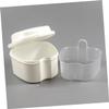 KOMBIUDA Denture Storage Box Case Filter Mesh Lid for Keeping Dentures Clean Overnight Travel Plastic Design for Easy Maintenance view 2