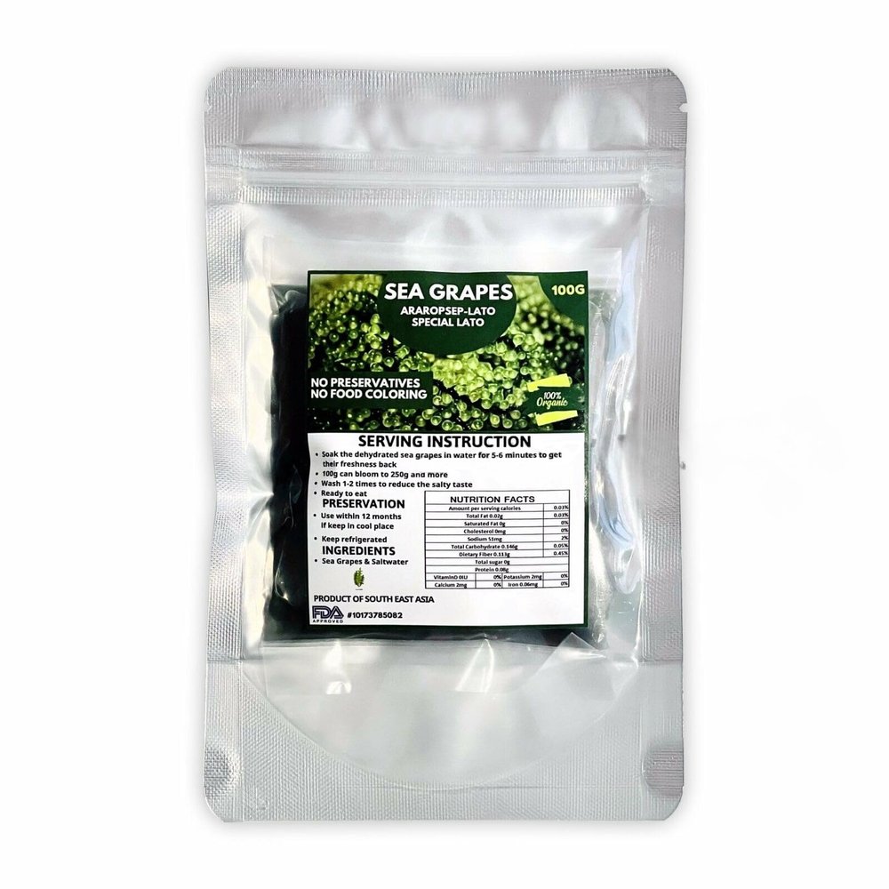 Sea grapes Aropsep-Lato (Special Lato) 100g - Green Caviar, Dehydrated Seaweed