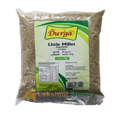 "SRI DURGA Unpolished Samai (Little Millet) 1KG - Small Millet, Kutki, Sama Rice, Moraiyo, Healthy Whole Grain, Ideal for Pongal, Khichdi, and Traditional Recipes"
