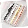 Beavorty Eyelash Tweezers and Eyebrow Tweezers Set 4pcs with Comfortable Grip and Matte Finish Stainless Steel for Eyelash Extensions and Precise Hair Removal for Women view 3