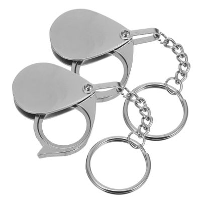 Didiseaon 2pcs Portable Magnifying Glass Mini Pocket Reading Magnifier Lens Key Ring for Craft Work and Jewelry Inspection Lightweight Design