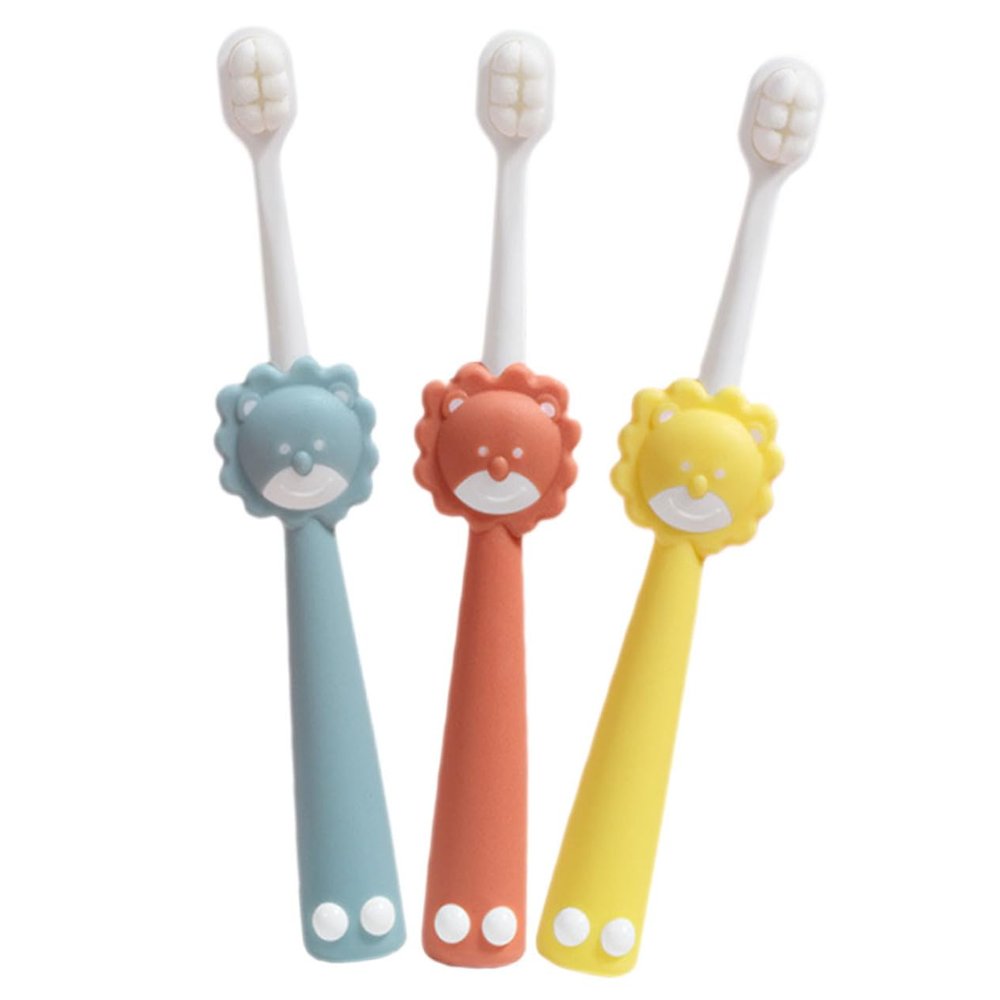 KOMBIUDA 3pcs Boys and Girls Toothbrushes Soft Bristle Manual Brush for Toddlers Travel Friendly