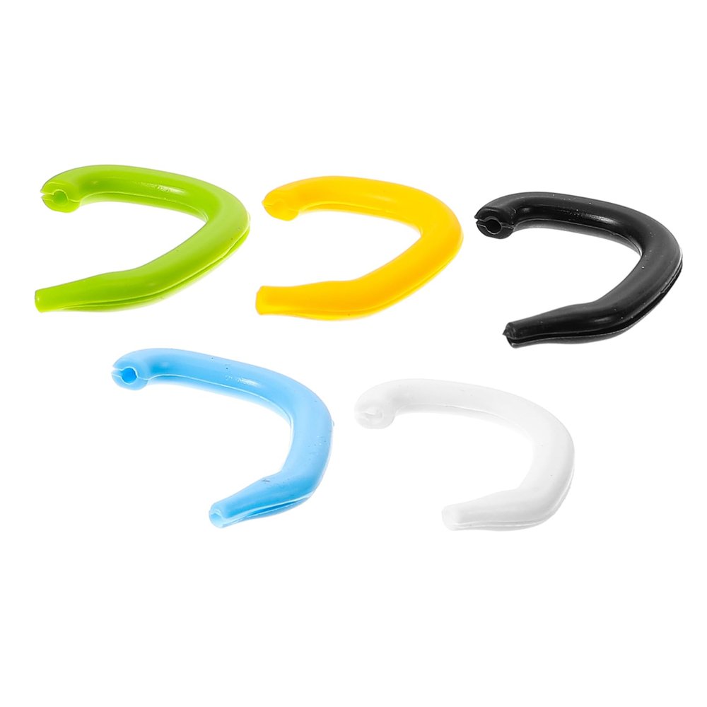Didiseaon Silicone Ear Saver Hooks 5pcs Soft Silicone Ear Covers Lightweight Rope Saver for Mask Wearing for Daily Use Set (White, Black, Blue, Yellow, Green)